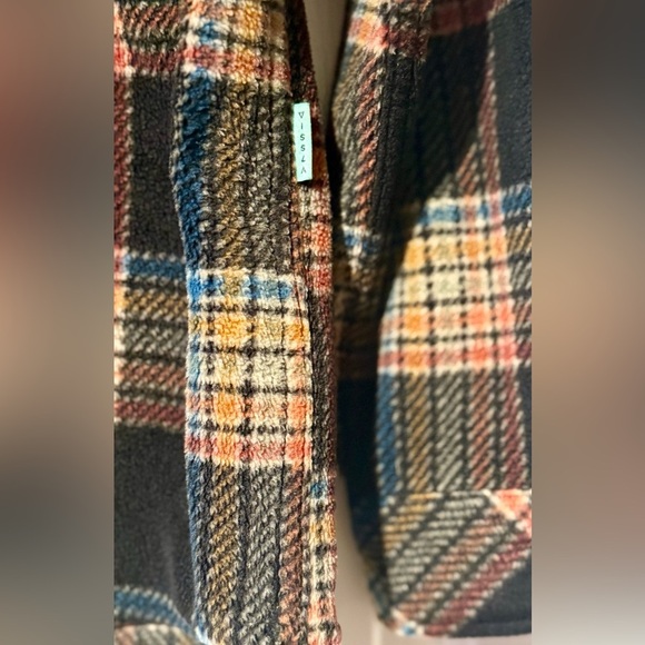 Vissla Eco-Zy Polar Flannel Large Fits Small Multicolor Plaid Sustainable - Picture 9 of 16